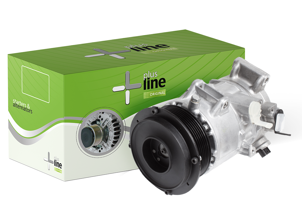 Plusline Aircon Compressor with branded packaging